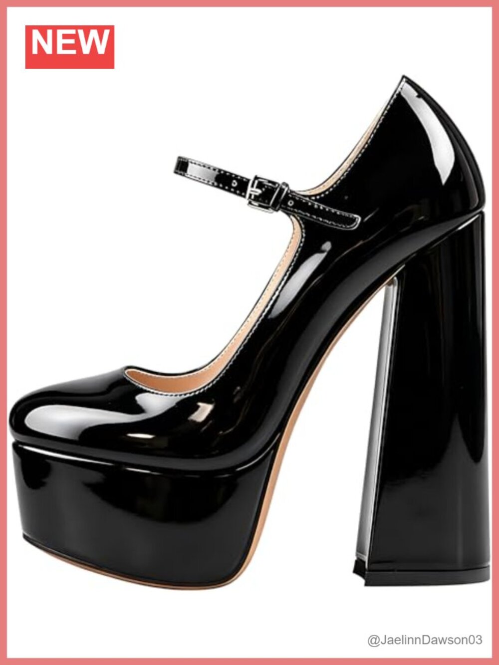Mary Jane Platform Chunky High Heels Ankle Strap Pumps